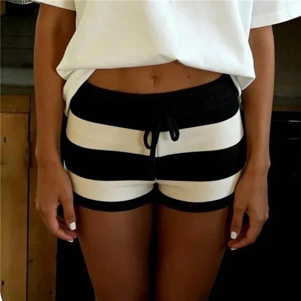 Nina gestreepte gebreide shorts