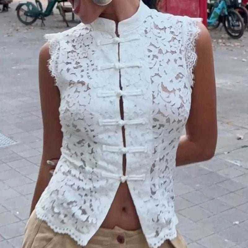 Odessa mouwloze kanten top