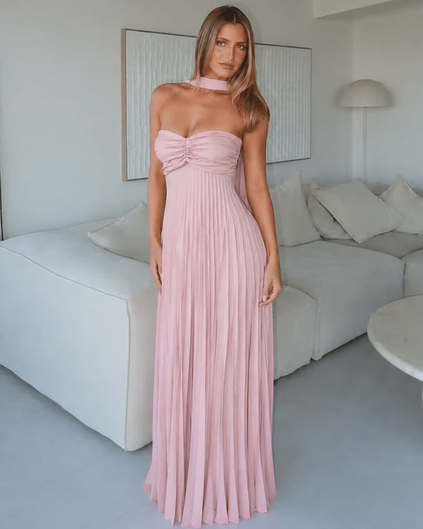 Olivia meshmaxijurk met sjaal