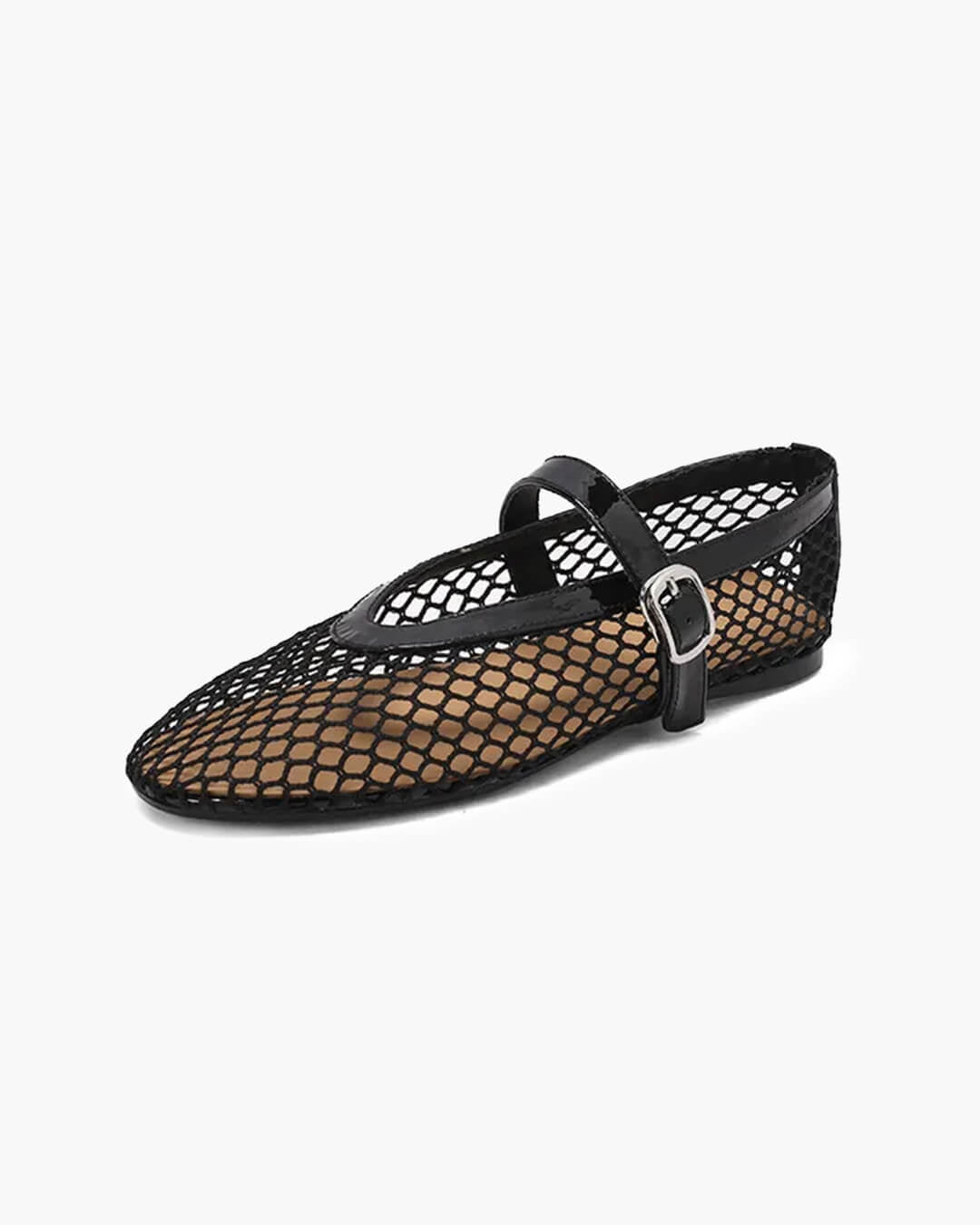 Mesh ballerina's Ondine met gesp