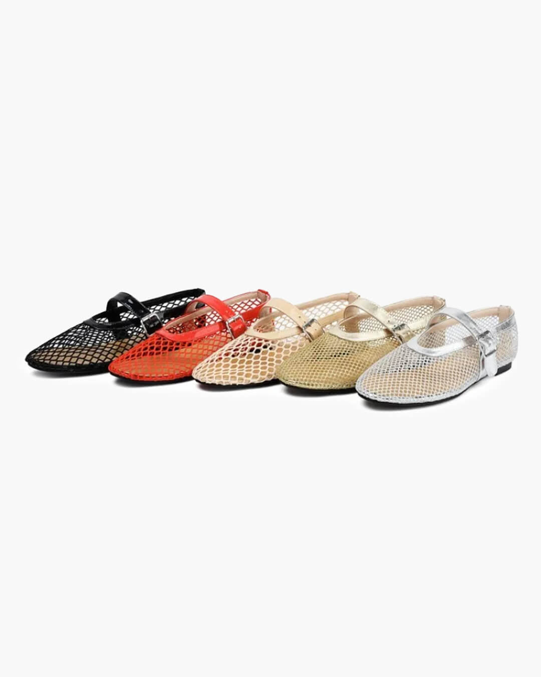 Mesh ballerina's Ondine met gesp