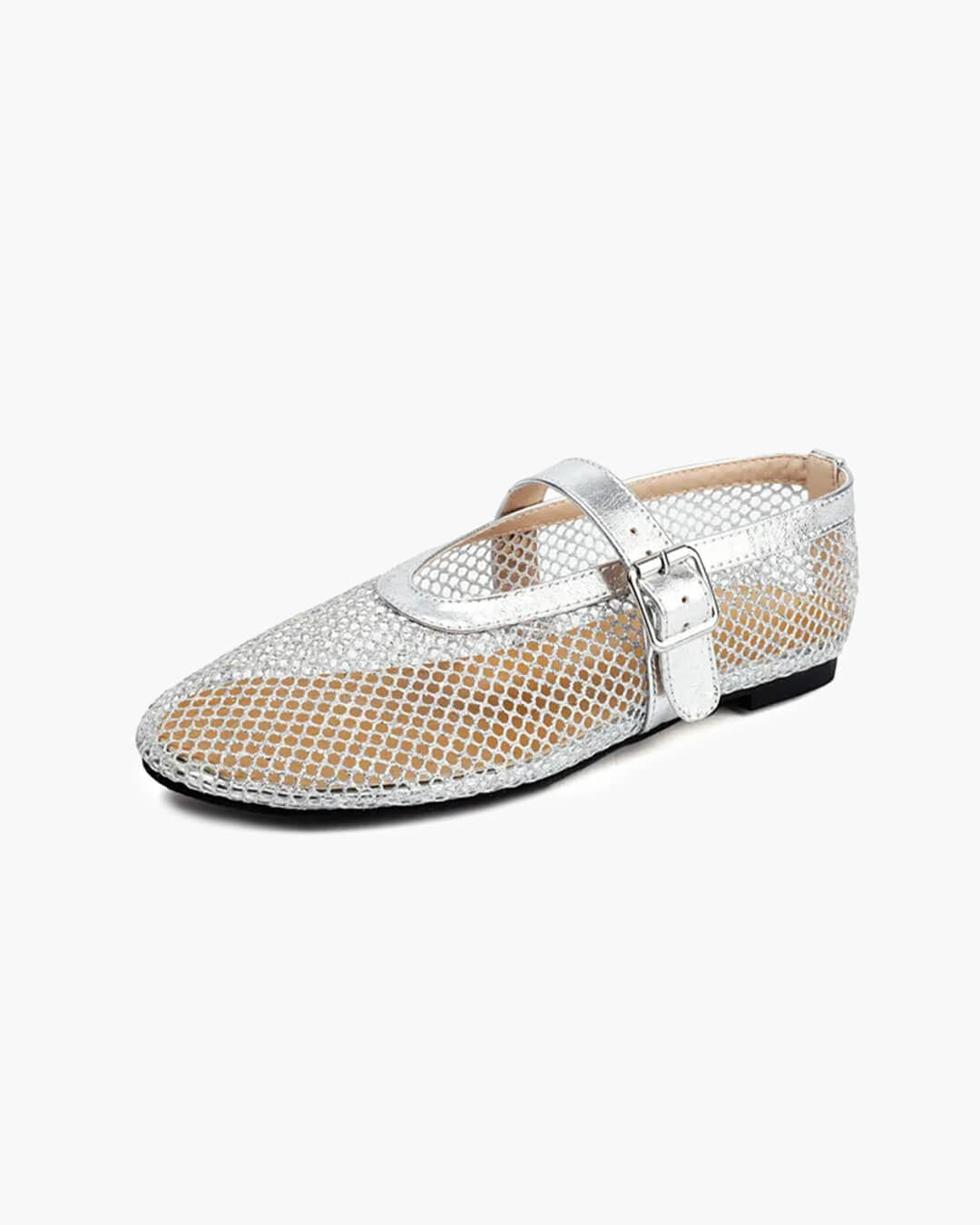 Mesh ballerina's Ondine met gesp