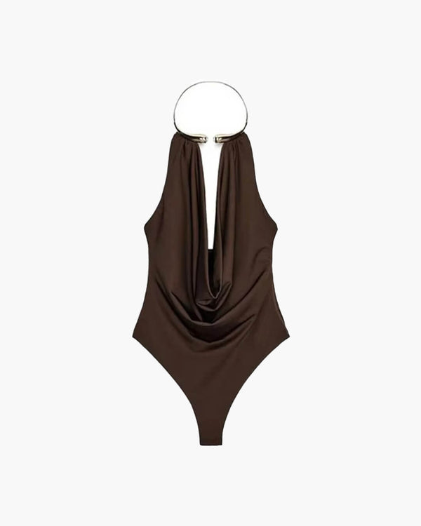 Gedrapeerde bodysuit met blote rug van Ophelia