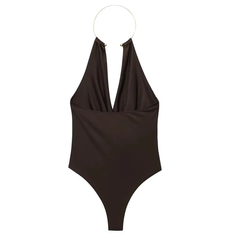 Gedrapeerde bodysuit met blote rug van Ophelia