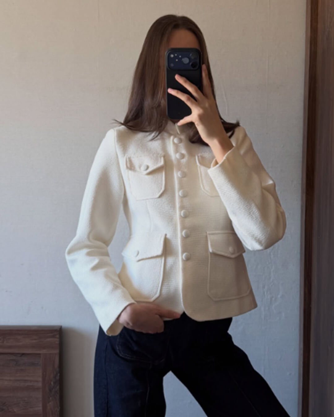 Ophelia blazer met knopen aan de voorkant en zakken