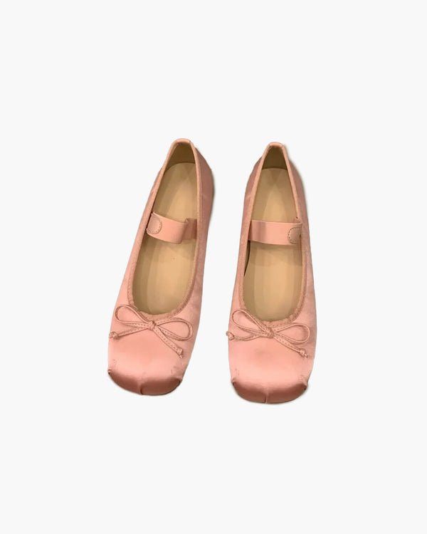 Pamela Satijnen ballerina's met strik