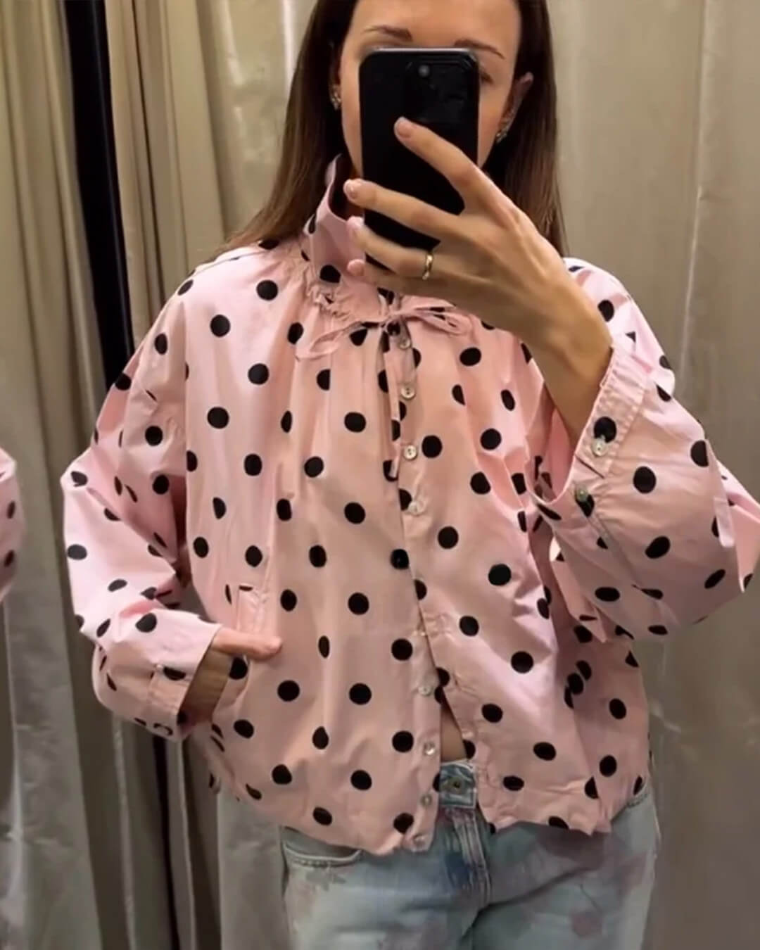 Patricia Polka Dot High Collar Jacket