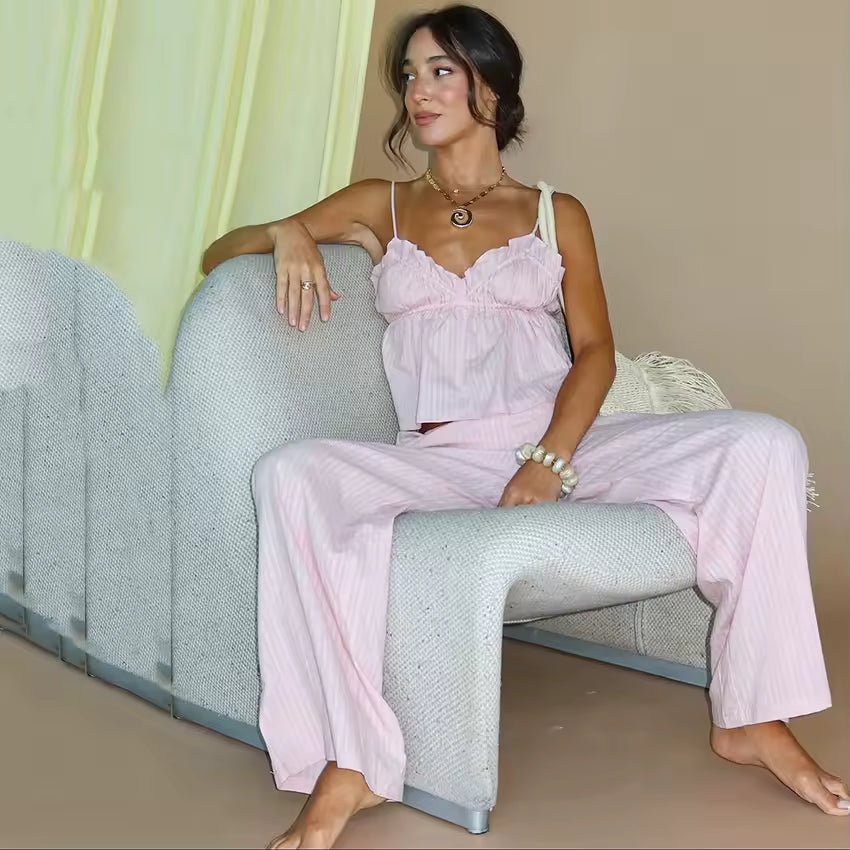 Peyton pyjamaset met ruches