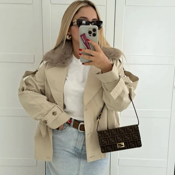 Oversized pluchen jas