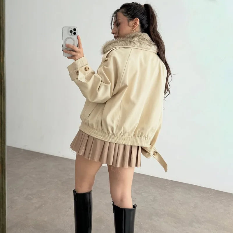 Oversized pluchen jas