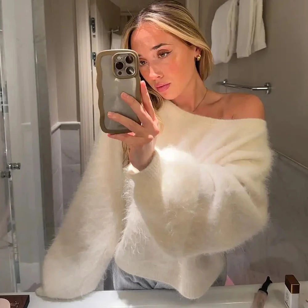 Oversized pluchen trui