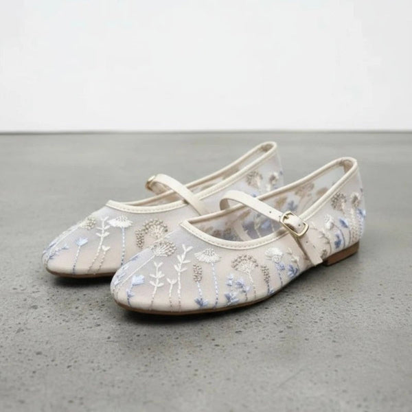 Geborduurde balletpumps Priscilla