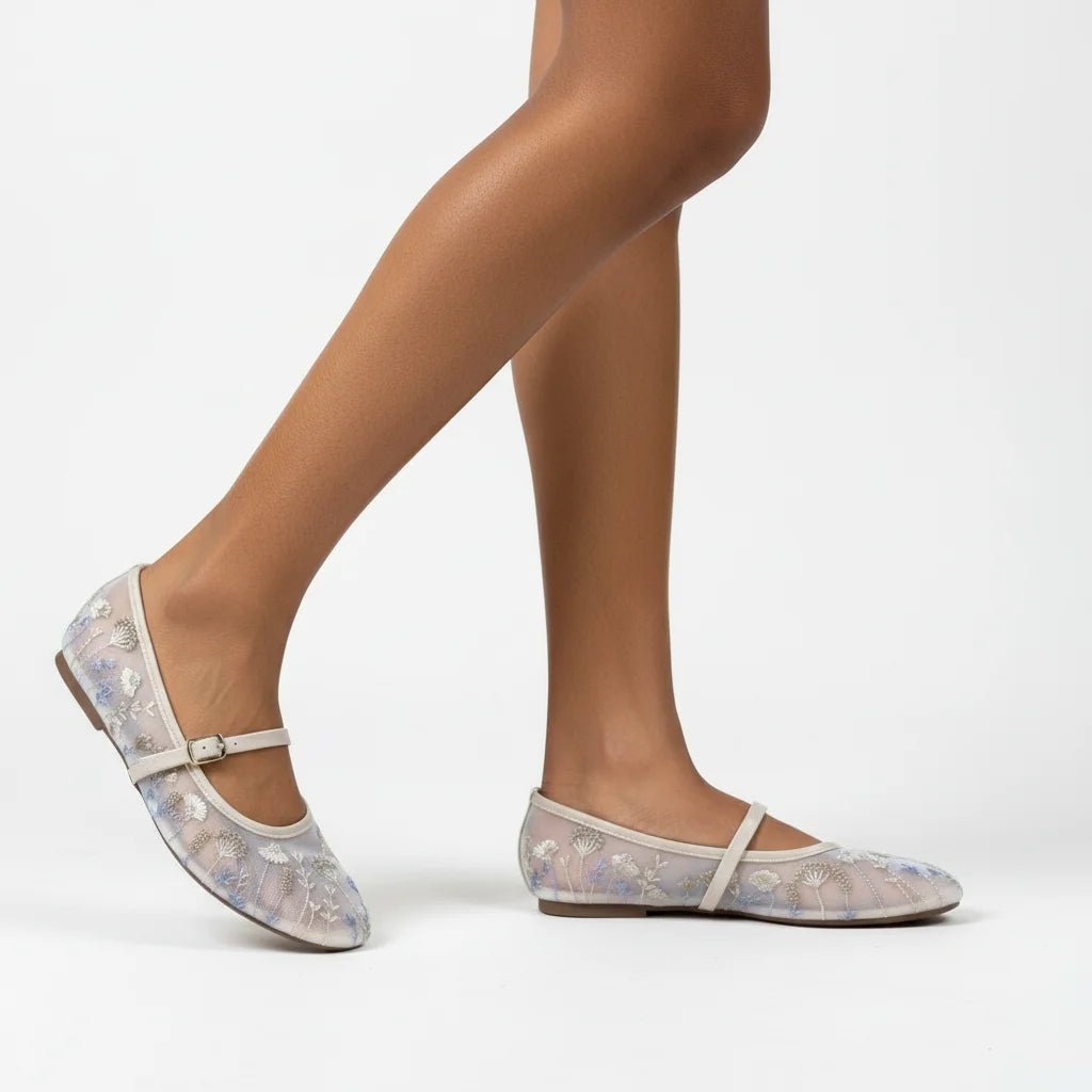 Geborduurde balletpumps Priscilla