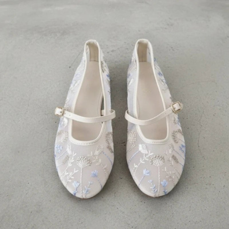 Geborduurde balletpumps Priscilla