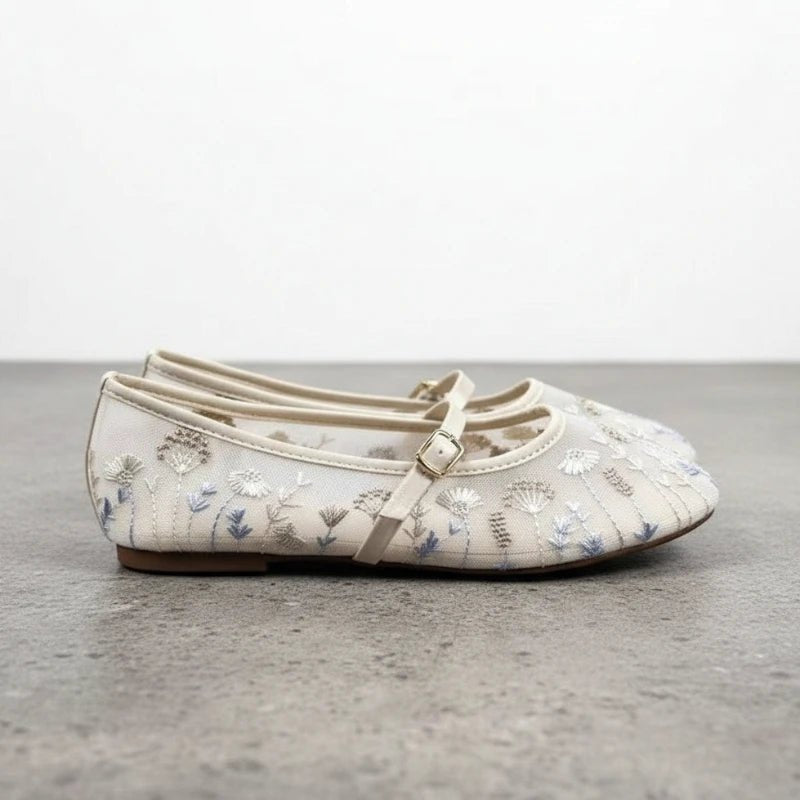 Geborduurde balletpumps Priscilla