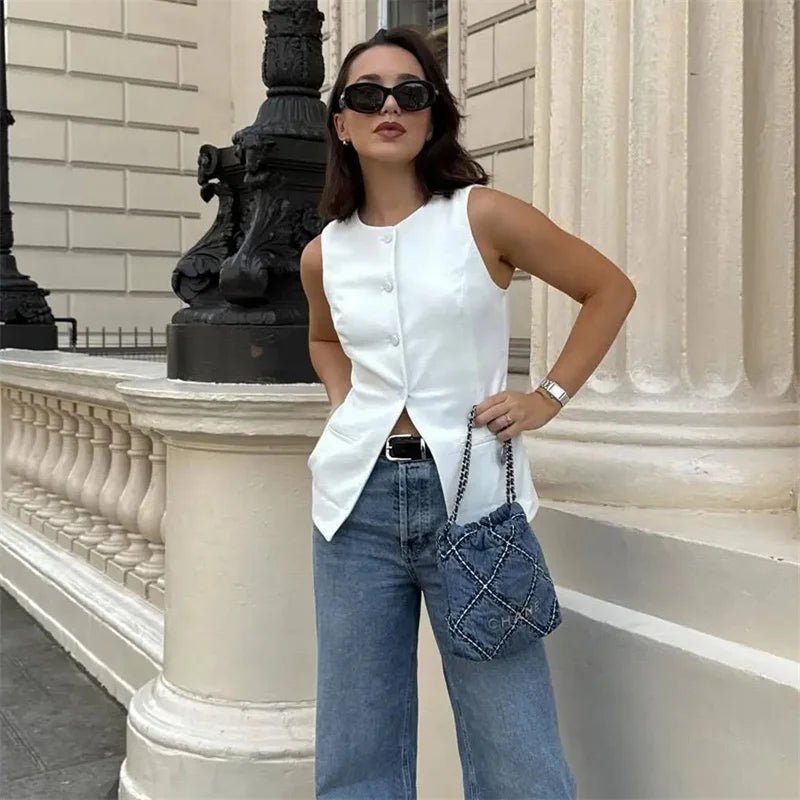 Priya vesttop met knopen
