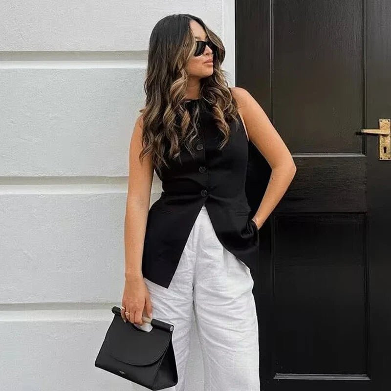 Priya vesttop met knopen