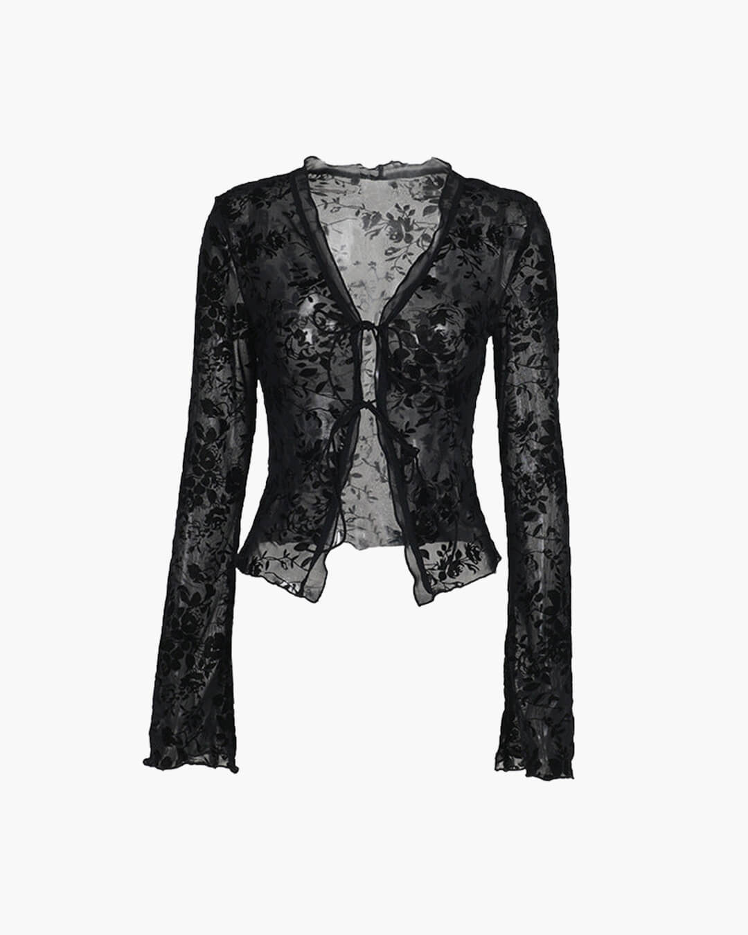 Rachel kanten blouse met strik aan de voorkant