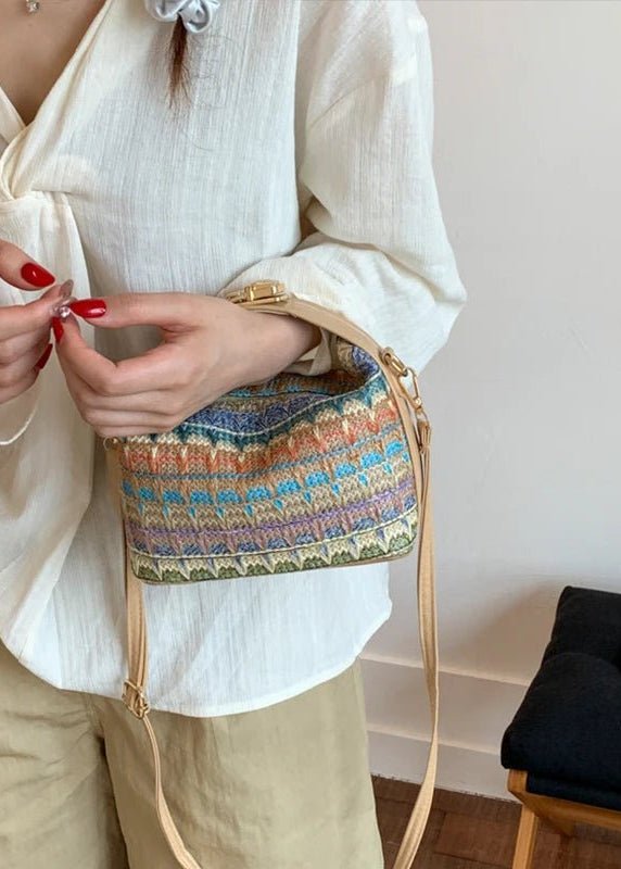 Raphaela geweven raffia-schoudertas