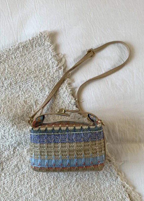 Raphaela geweven raffia-schoudertas