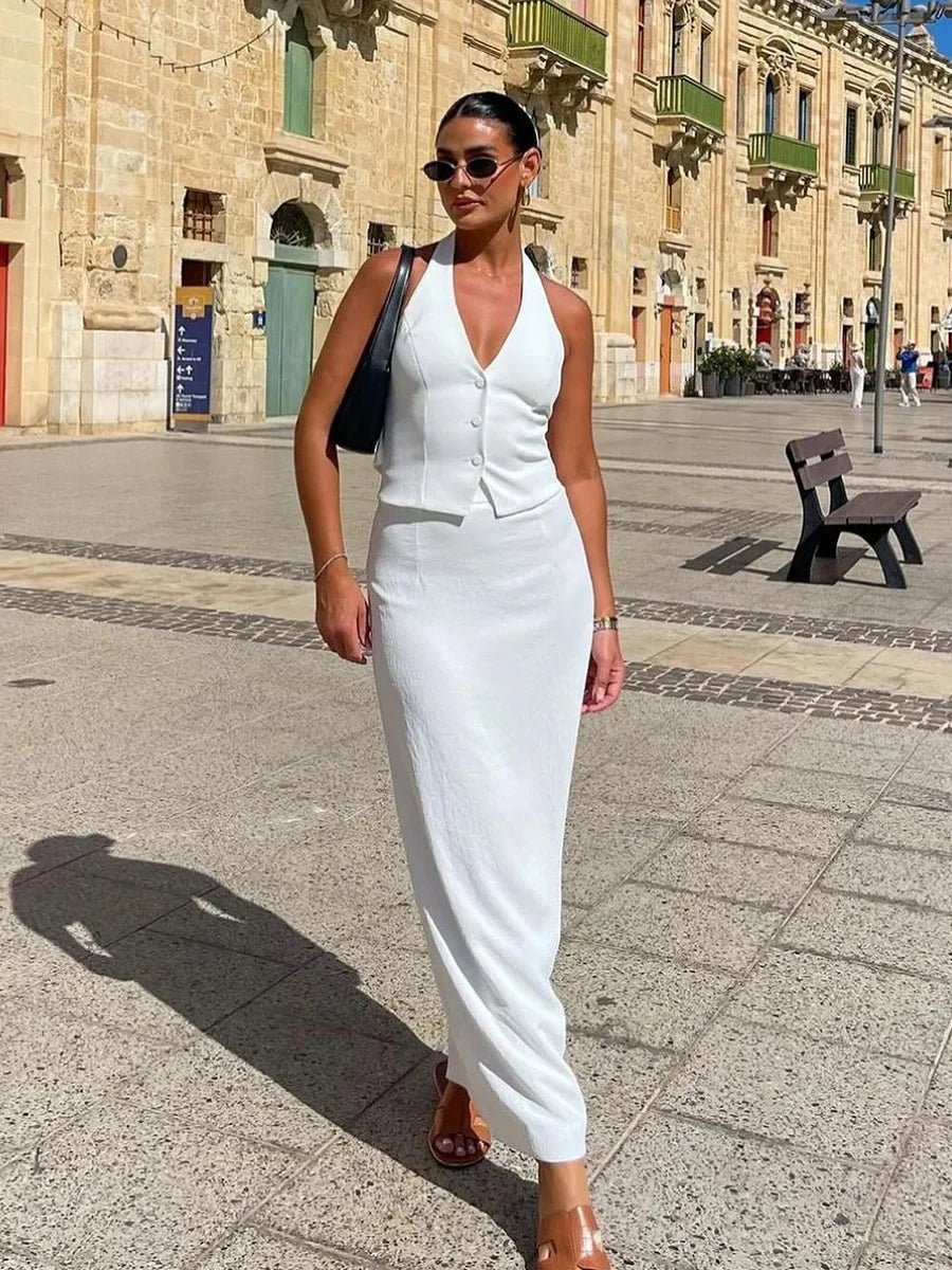 Reese-set met haltervest en rok