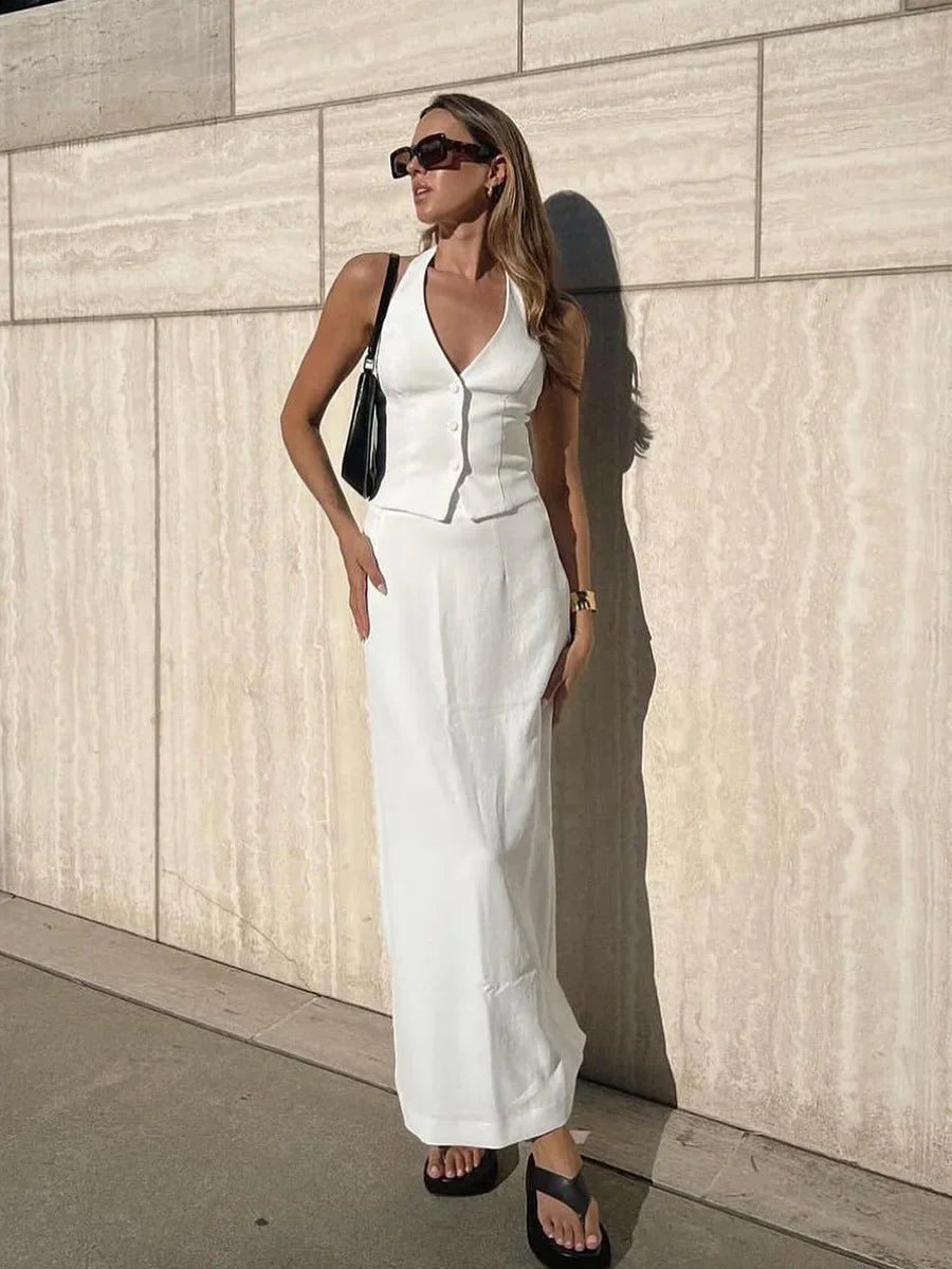 Reese-set met haltervest en rok