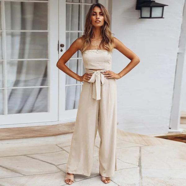 Regina strapless jumpsuit met rechte pijpen