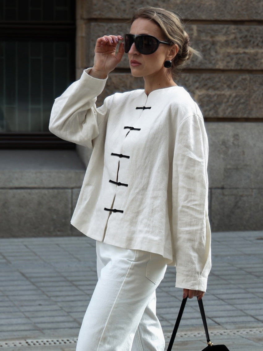 Mirela overshirt met geknoopte knopen