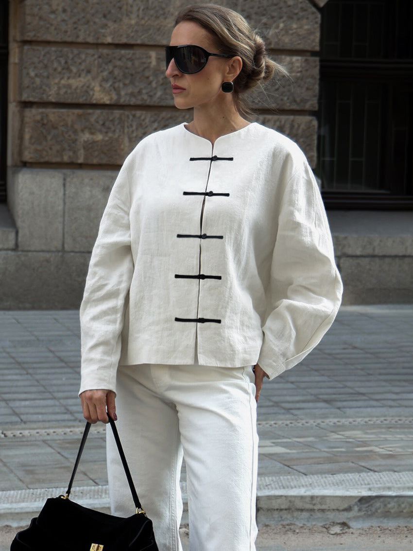 Mirela overshirt met geknoopte knopen