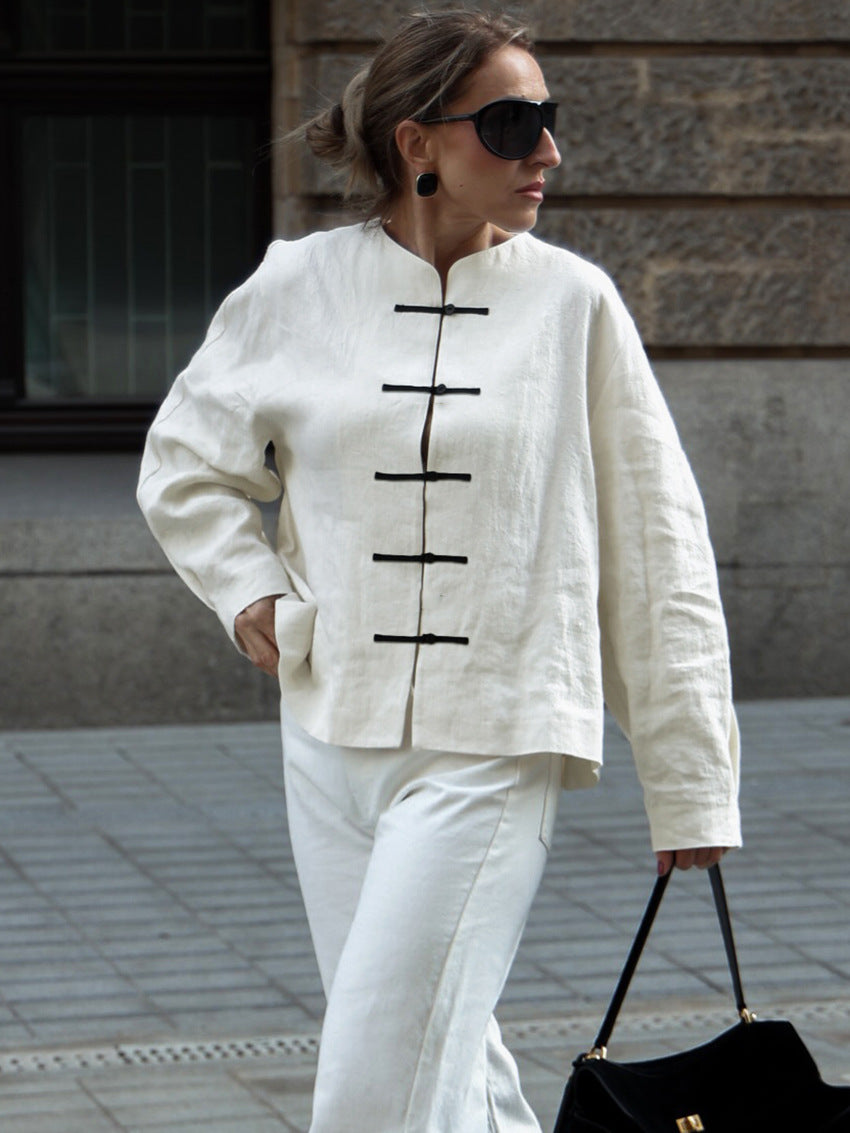 Mirela overshirt met geknoopte knopen