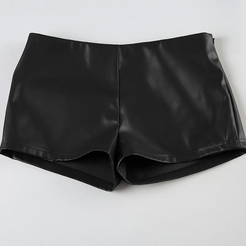 Leren hipstershorts van Rhian
