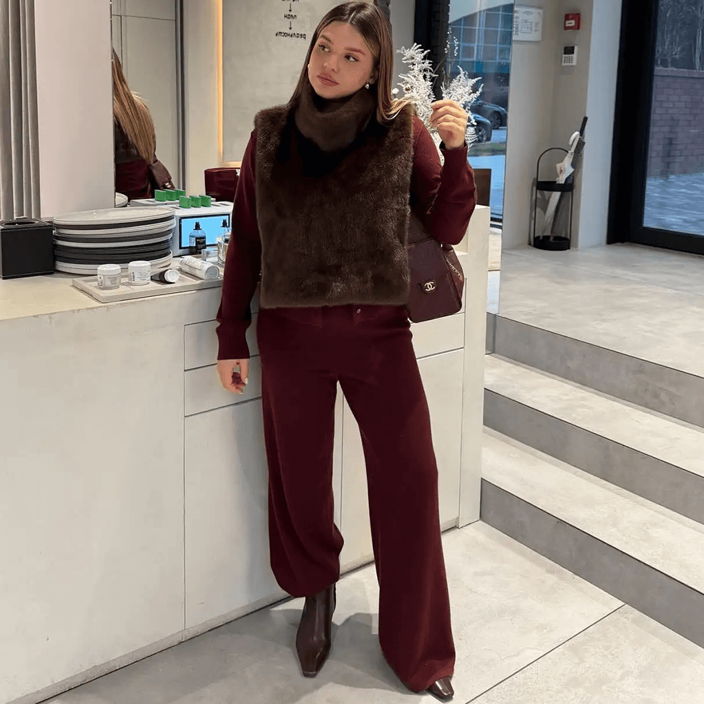 Rina bodywarmer met col van imitatiebont