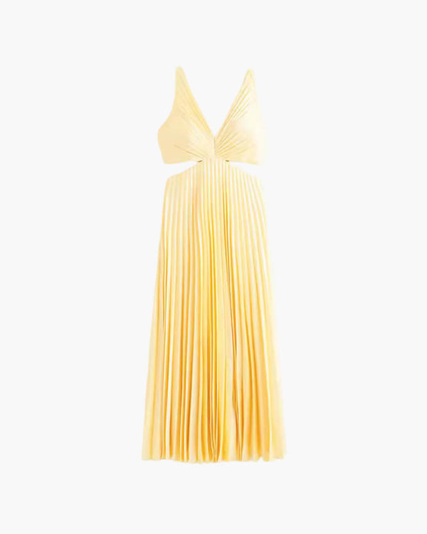Rona mouwloze maxi-jurk met V-hals en uitsparing
