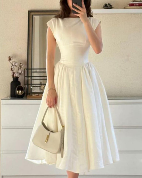 Rosalind mouwloze midi-jurk met cut-out