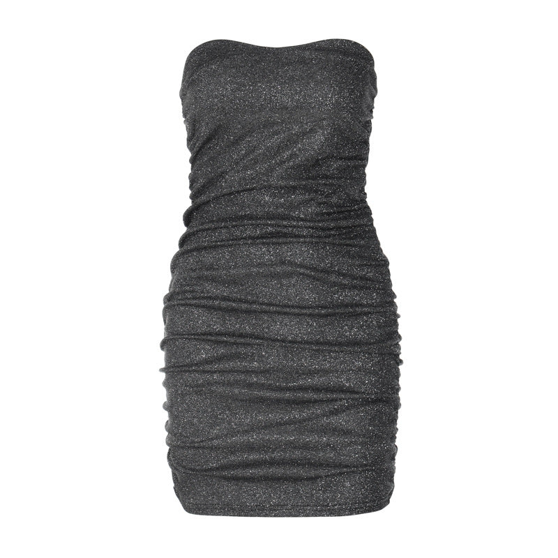 Nika gerimpelde mini-jurk met glitter