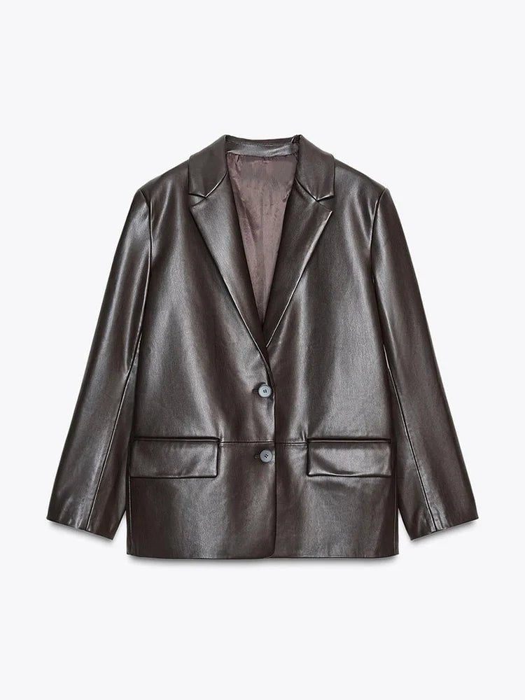 Ryza blazer van veganistisch leer