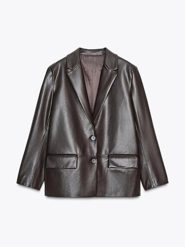 Ryza blazer van veganistisch leer