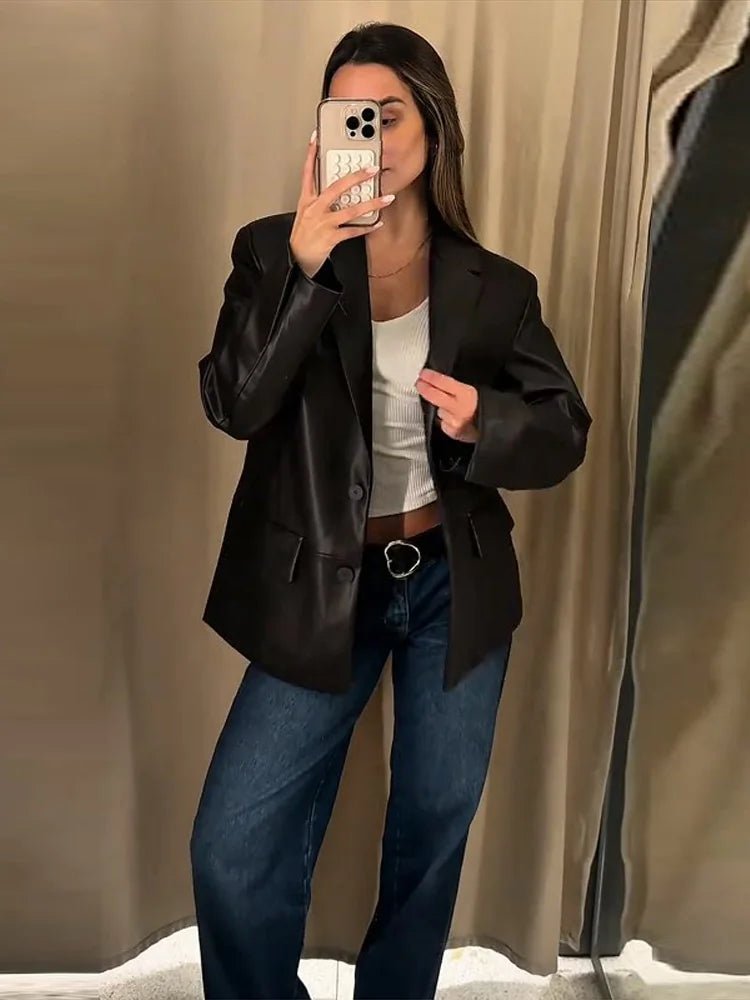 Ryza blazer van veganistisch leer
