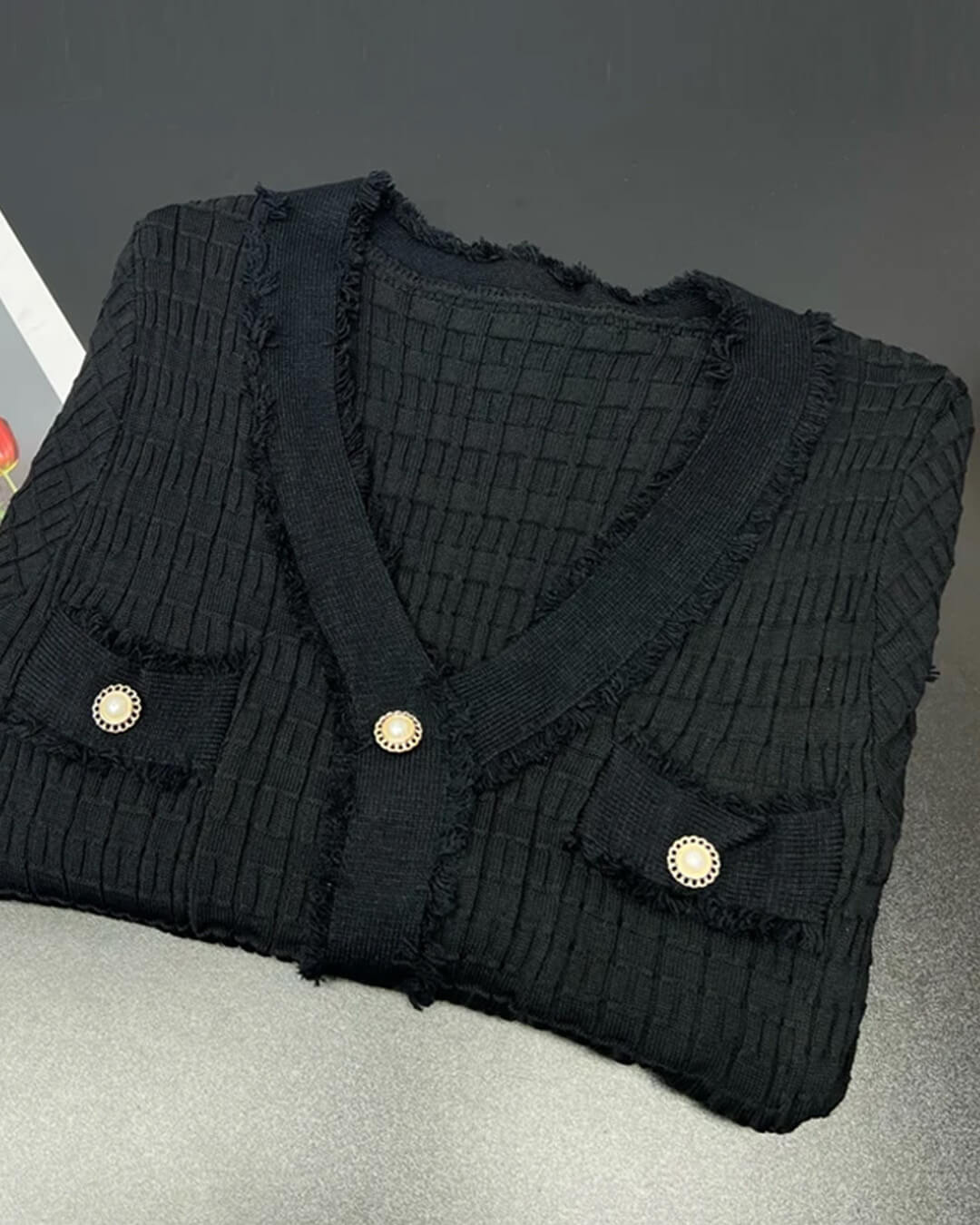 Sabrina gebreide trui-jurk met V-hals