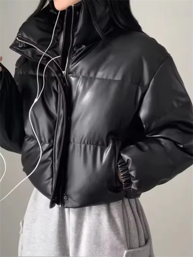 Samantha gewatteerde jas van imitatieleer