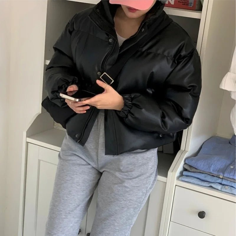 Samantha gewatteerde jas van imitatieleer