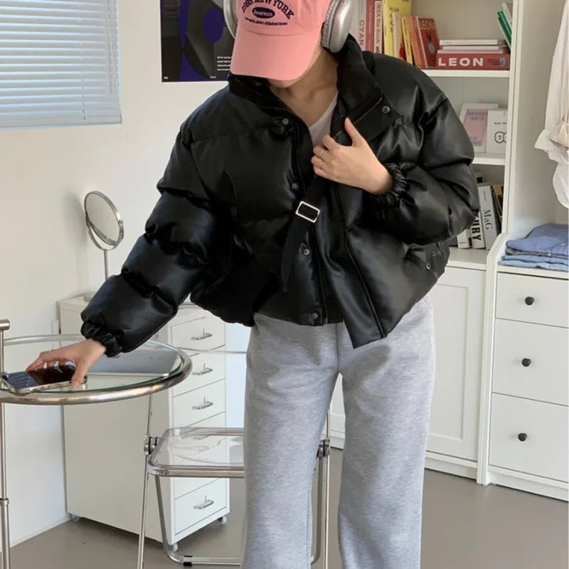 Samantha gewatteerde jas van imitatieleer