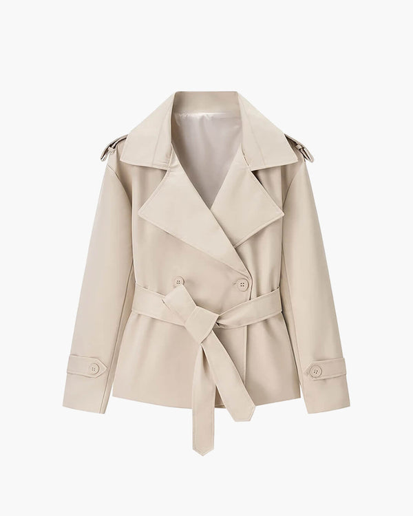 Sandy korte trenchcoat met veters