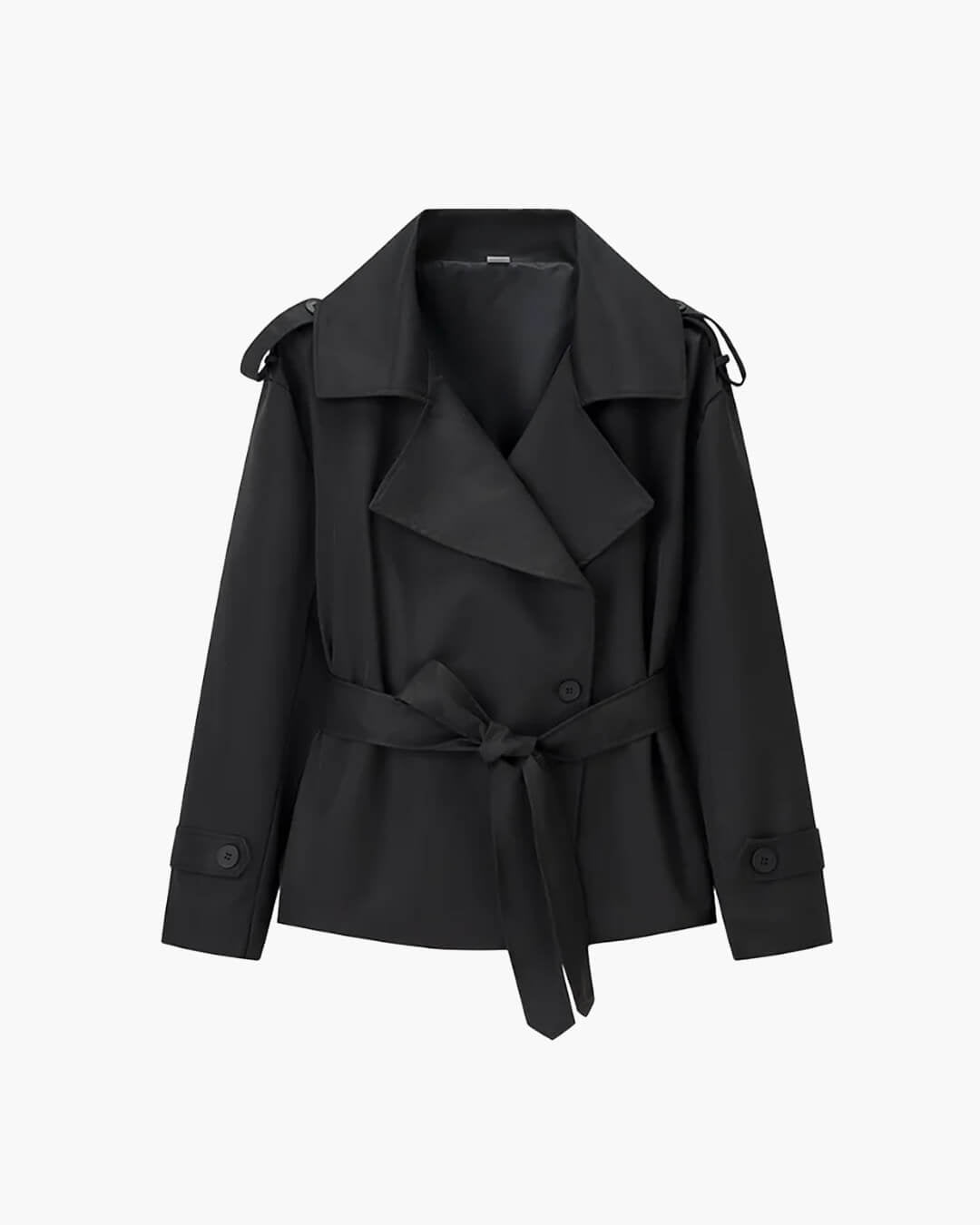 Sandy korte trenchcoat met veters