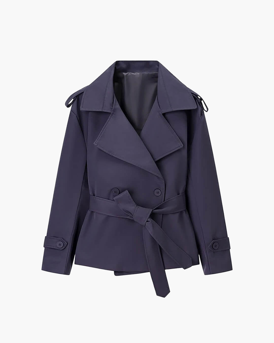 Sandy korte trenchcoat met veters