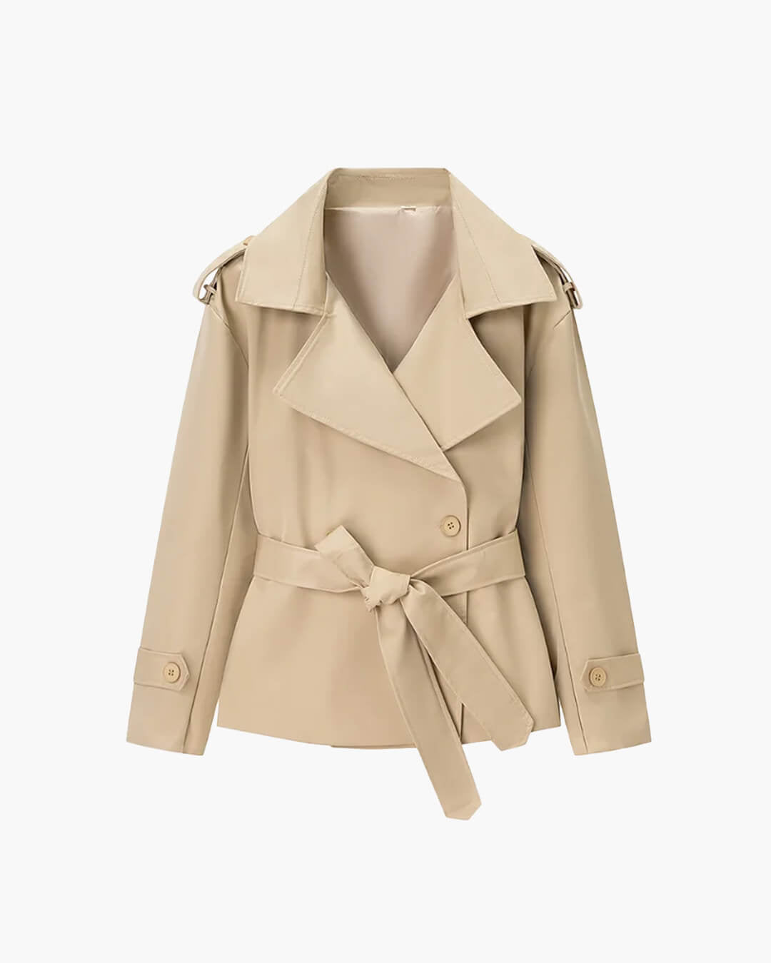 Sandy korte trenchcoat met veters