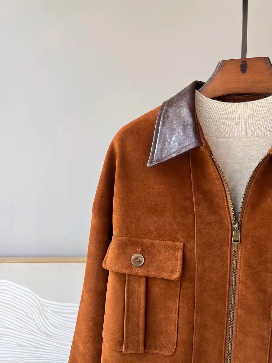 Sharmaine suède jack met slim fit