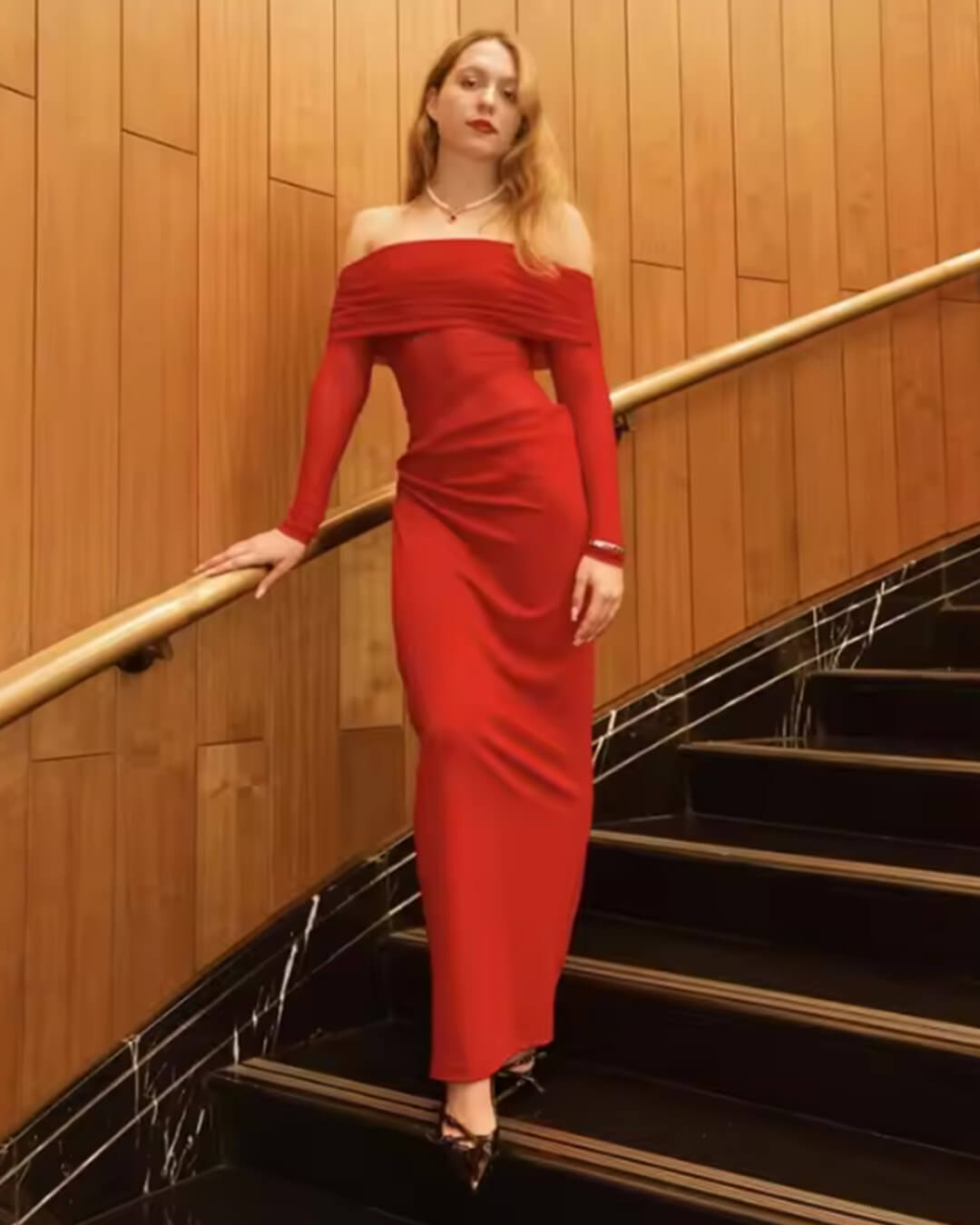 Shiela maxi-jurk van mesh met rimpeldetails