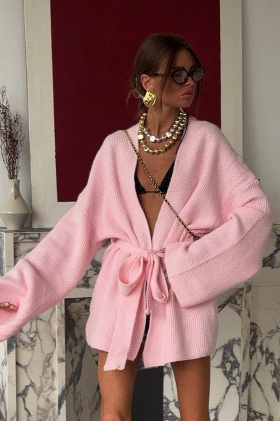 Sidonie halflang vest met ceintuur