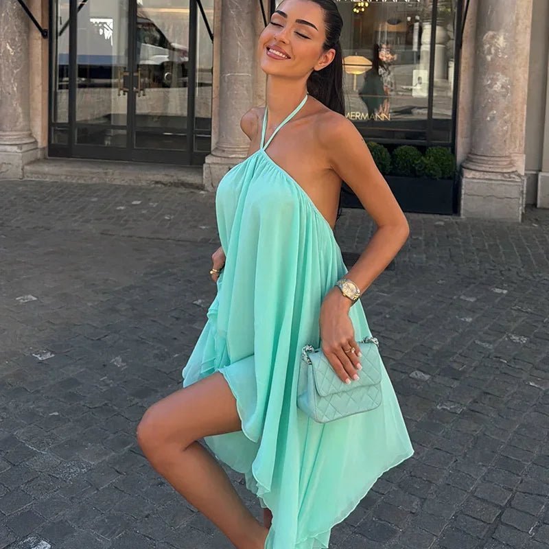Sienna zwierige halter-minijurk